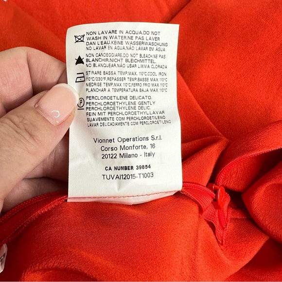 NWT Vionnet Paris Silk Tunic Dress Orange Red SZ 42 - Picture 12 of 16